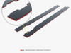 Maxton Street PRO Side Skirts Diffusers Ford Mustang GT Mk6 - Black-Red