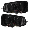 VW Transporter 2015-2020 T5.1 Upgraded Front Headlight Set - Black Inner / LED DRL Light Bar