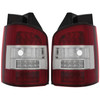 VW Transporter 2003-2009 T5 Standard Replacement Red/Clear LED Rear Tail Lights for Models with Twin Rear Door / Barn Doors