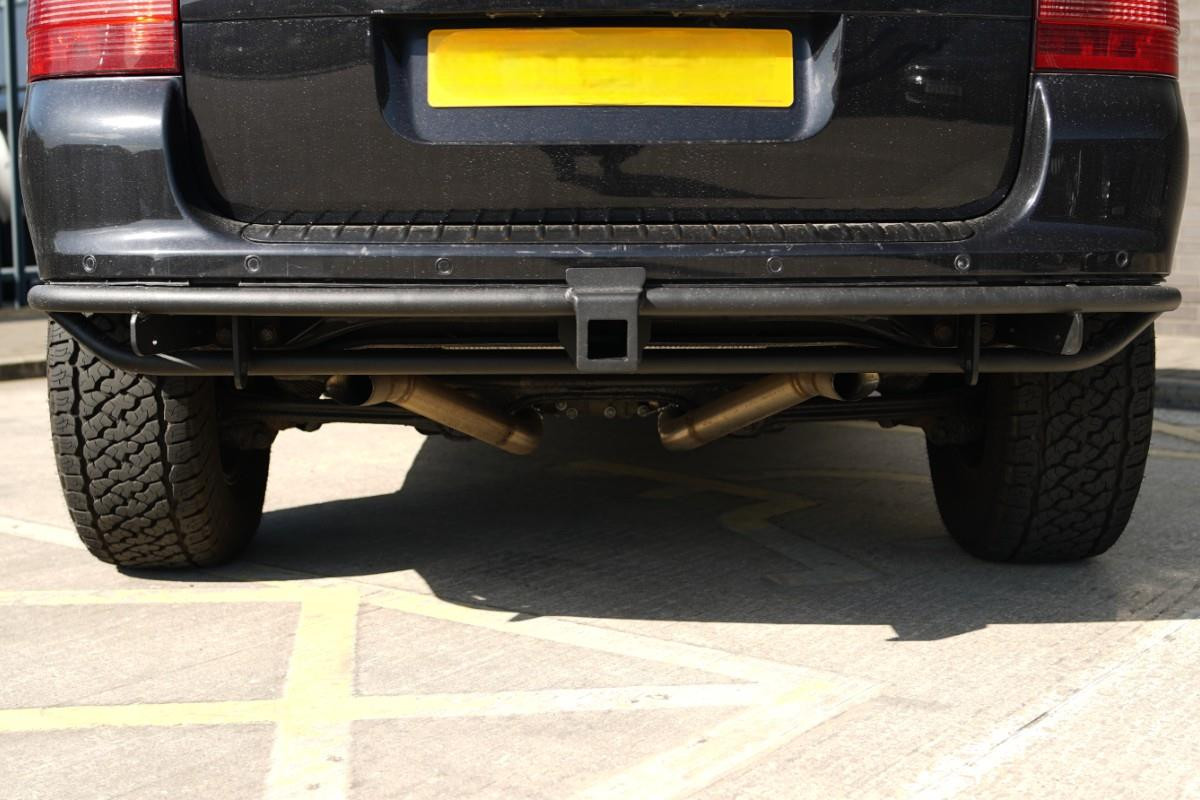 Porsche Cayenne 955 Darkside Overland Rear Tubular Bumper with Hitch Receiver Porsche Cayenne 955 Darkside Overland Rear Tubular Bumper with Hitch Receiver