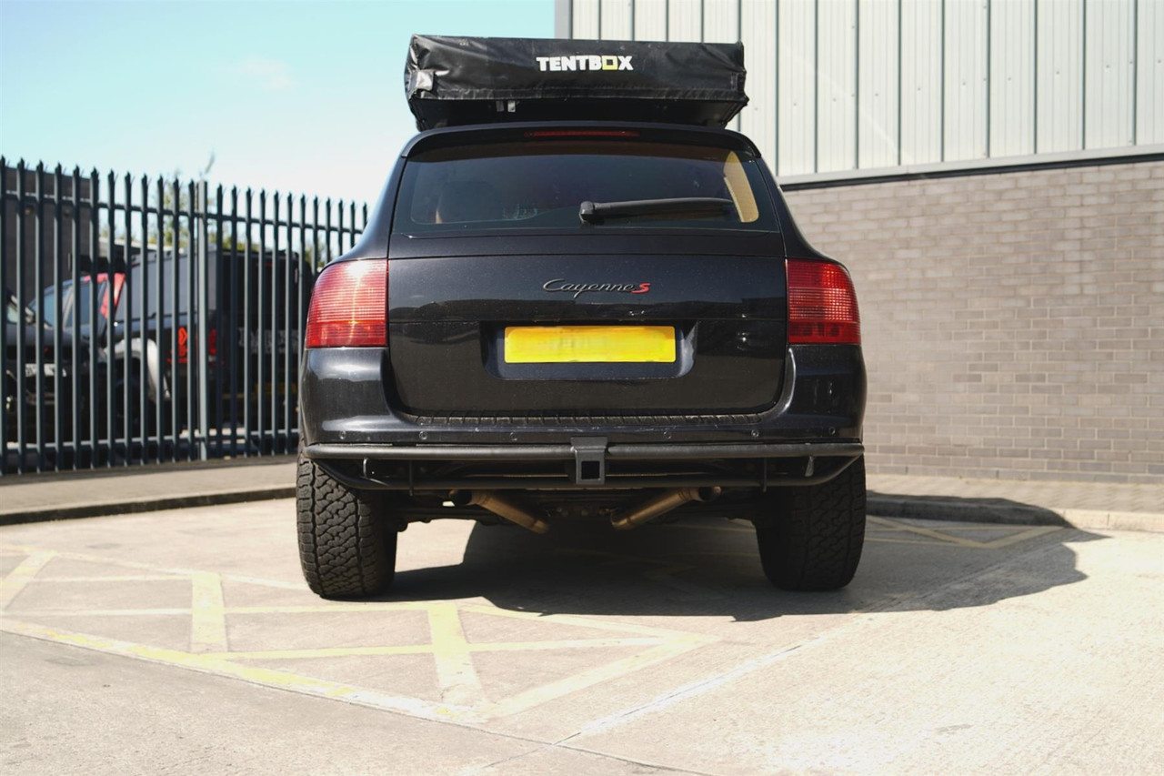 Porsche Cayenne 955 Darkside Overland Rear Tubular Bumper with Hitch Receiver Porsche Cayenne 955 Darkside Overland Rear Tubular Bumper with Hitch Receiver