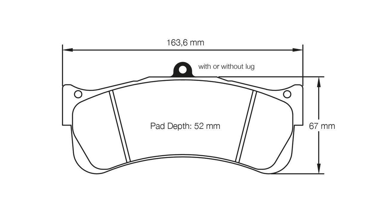 Pagid S2488 RSL 1 Brake Pads for Alcon CAR9549 D52 / Brembo 07.7293. 6 piston [type 164 or B24 family] Caliper - S2488L01001