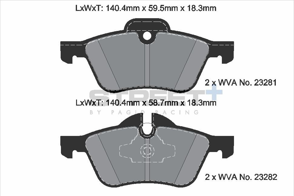 Pagid Racing Street+ Mini R50 / R52 / R53 Front Brake Pad Set - T8020SP2001 Pagid Racing Street+ Mini R50 / R52 / R53 Front Brake Pad Set - T8020SP2001