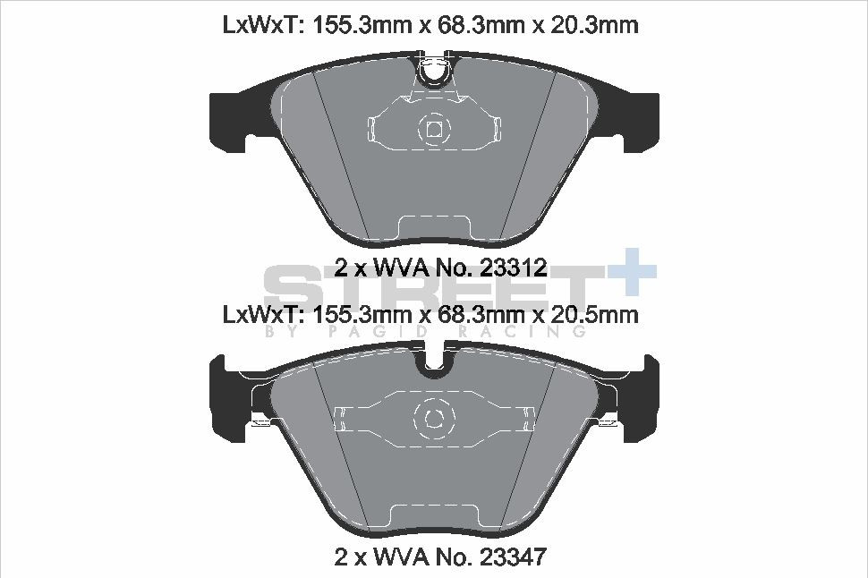 Pagid Racing Street+ BMW E82 1M / E92 M3 Front Brake Pad Set - T8023SP2001 Pagid Racing Street+ BMW E82 1M / E92 M3 Front Brake Pad Set - T8023SP2001