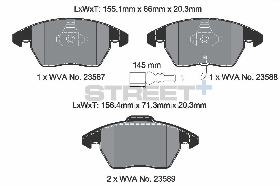 Pagid Racing Street+ VAG Mk5 / Mk6 Platform Brake Pad Set - T8033SP2001