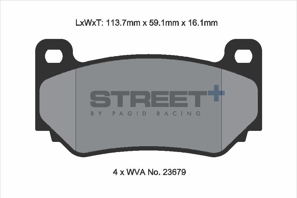 Pagid Racing Street+ MG / Caterham Front Brake Pad Set - T8035SP2001