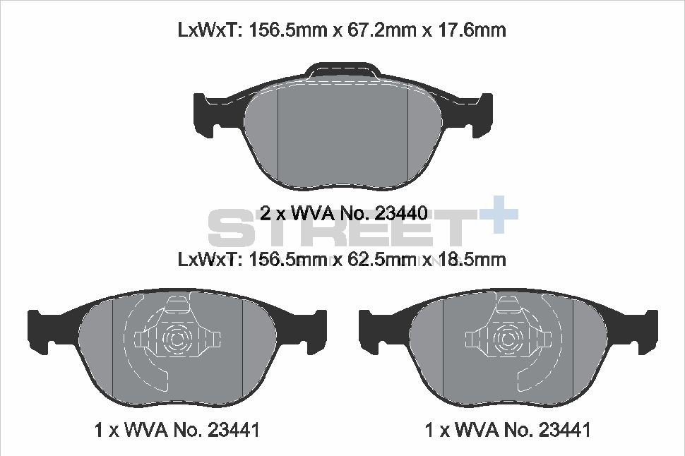 Pagid Racing Street+ Ford Focus Mk1 RS / ST170 Front Brake Pad Set - T8174SP2001