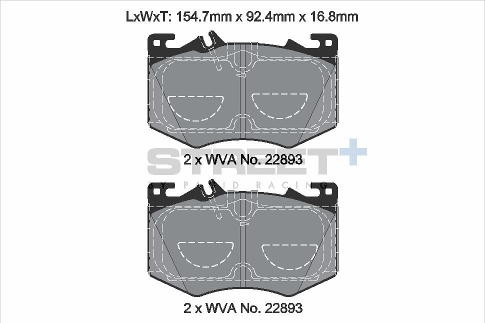 Pagid Racing Street+ Mercedes A45 AMG / CLA AMG 45 / AMG GLA 45 Front Brake Pad Set - T8211SP2001