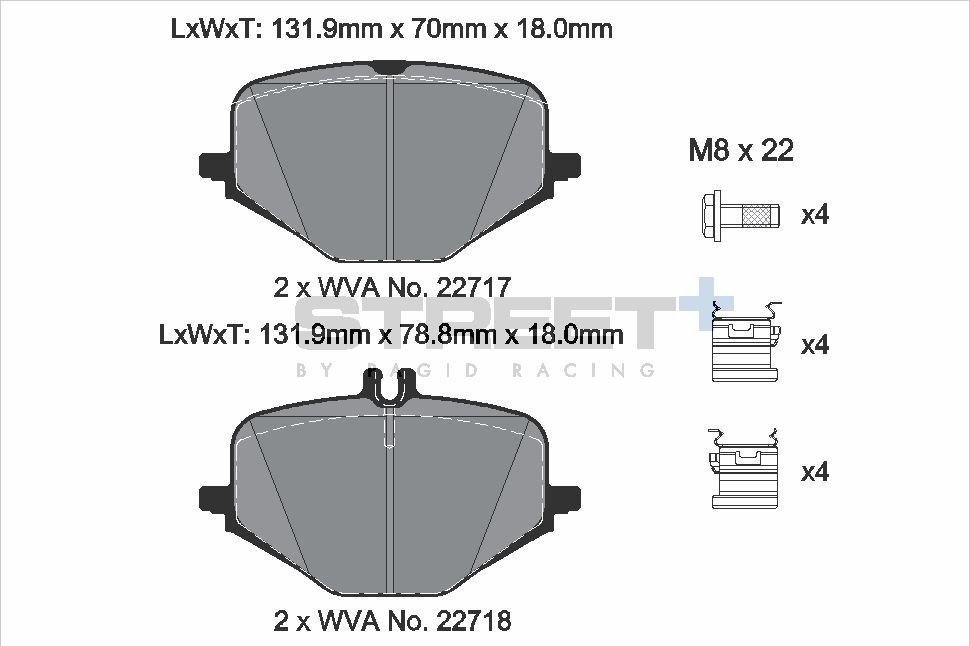 Pagid Racing Street+ Mercedes G-Class G63 AMG Rear Brake Pad Set - T8265SP2001