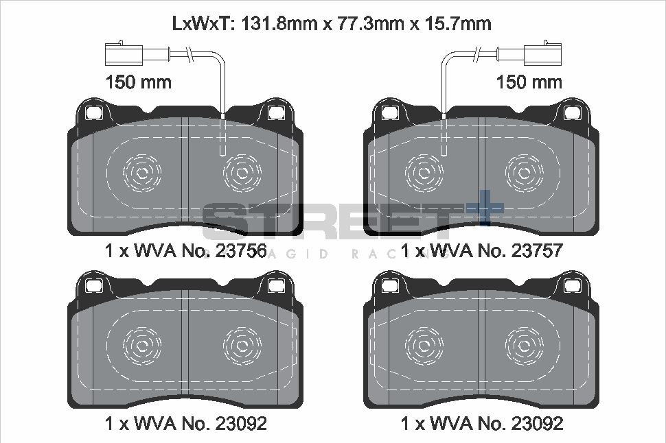 Pagid Racing Street+ Alfa Romeo Giulietta (940) Front Brake Pad Set - T8254SP2001