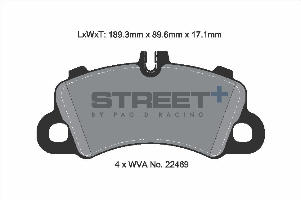 Pagid Racing Street+ Porsche Cayenne 9YA Front Brake Pad Set - T8271SP2001