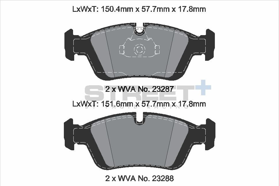 Pagid Racing Street+ BMW 3 Series E36 / E46 Front Brake Pad Set - T8168SP2001