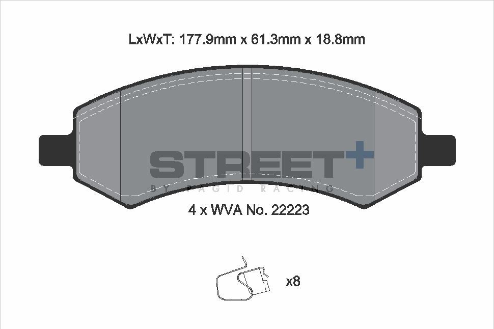 Pagid Racing Street+ Dodge / RAM Dakota Front Brake Pad Set - T8136SP2001