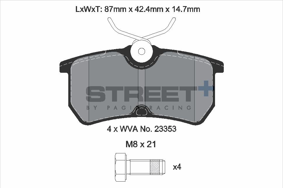 Pagid Racing Street+ Ford Fiesta Mk6 Rear Brake Pad Set - T8170SP2001