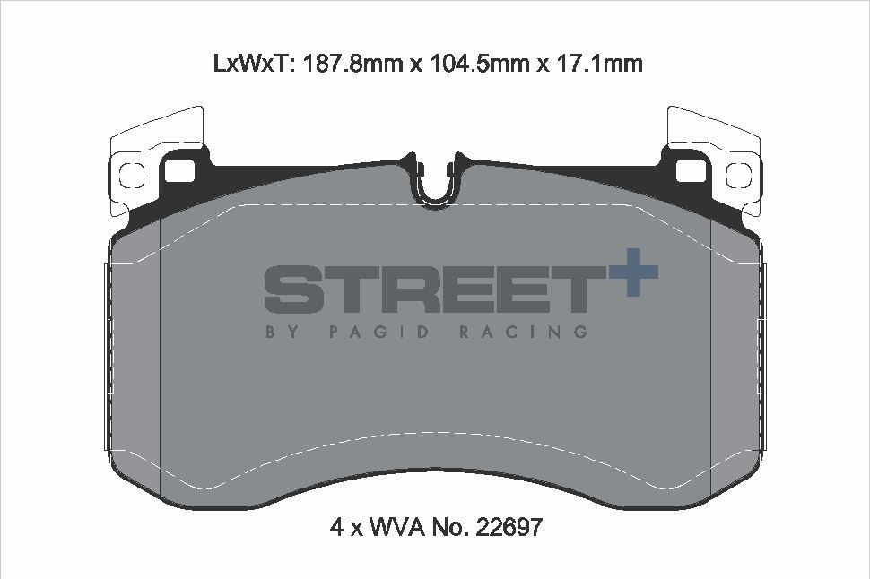 Pagid Racing Street+ Mercedes G-Class G63 AMG Front Brake Pad Set - T8264SP2001
