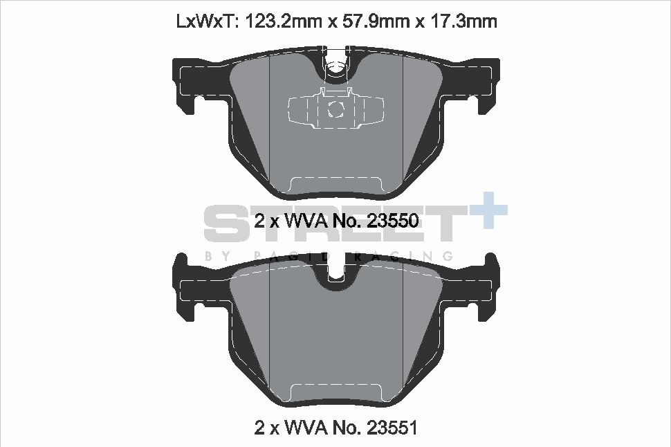 Pagid Racing Street+ BMW 3 Series E9X Rear Brake Pad Set - T8298SP2001
