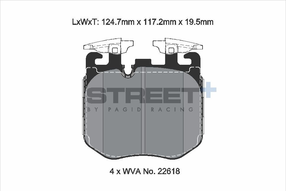 Pagid Racing Street+ BMW G Series Front Brake Pad Set - T8226SP2001