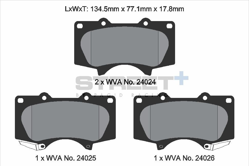 Pagid Racing Street+ Changan CX30 Saloon Front Brake Pad Set - T8053SP2001 Pagid Racing Street+ Changan CX30 Saloon Front Brake Pad Set - T8053SP2001