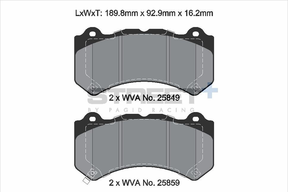 Pagid Racing Street+ Nissan GT-R R35 Front Brake Pad Set - T8127SP2001