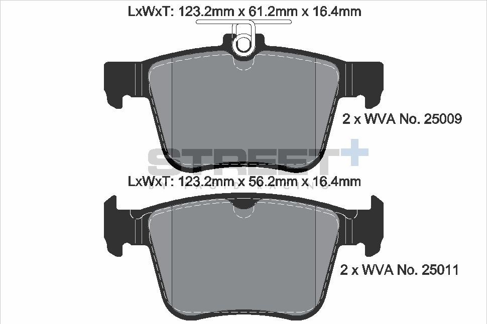 Pagid Racing Street+ VAG Mk7 Platform GTI / GTD / R Rear Brake Pad Set - T8102SP2001