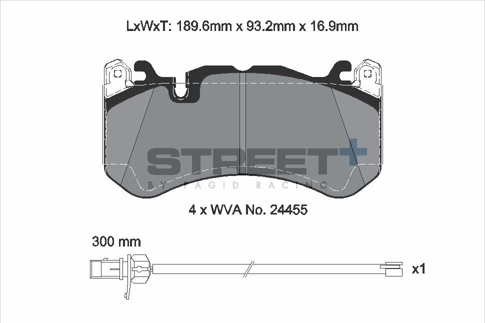 Pagid Racing Street+ Audi RS6 C6, C7 / RS7 Front Brake Pad Set - T8073SP2001 Pagid Racing Street+ Audi RS6 C6, C7 / RS7 Front Brake Pad Set - T8073SP2001