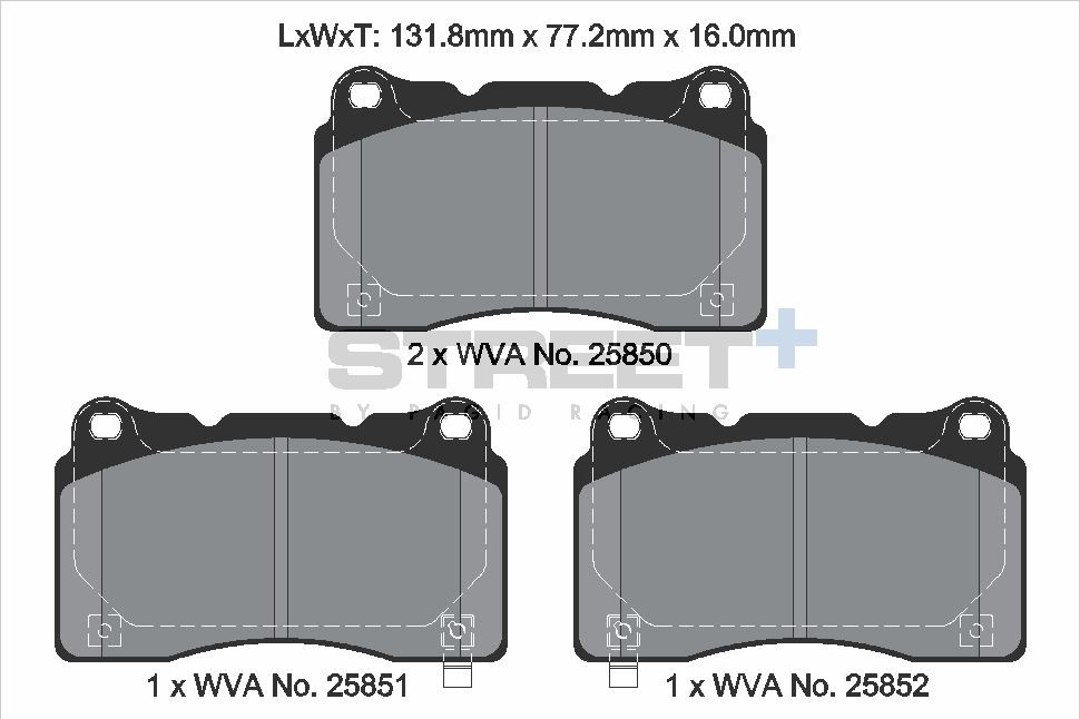 Pagid Racing Street+ Honda Civic Type R 2017-2022 Front Brake Pad Set - T8200SP2001 Pagid Racing Street+ Honda Civic Type R 2017-2022 Front Brake Pad Set - T8200SP2001
