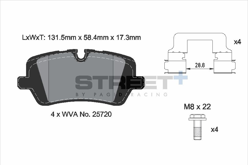 Pagid Racing Street+ Land Rover Defender / Discovery / Range Rover Rear Brake Pad Set - T8123SP2001