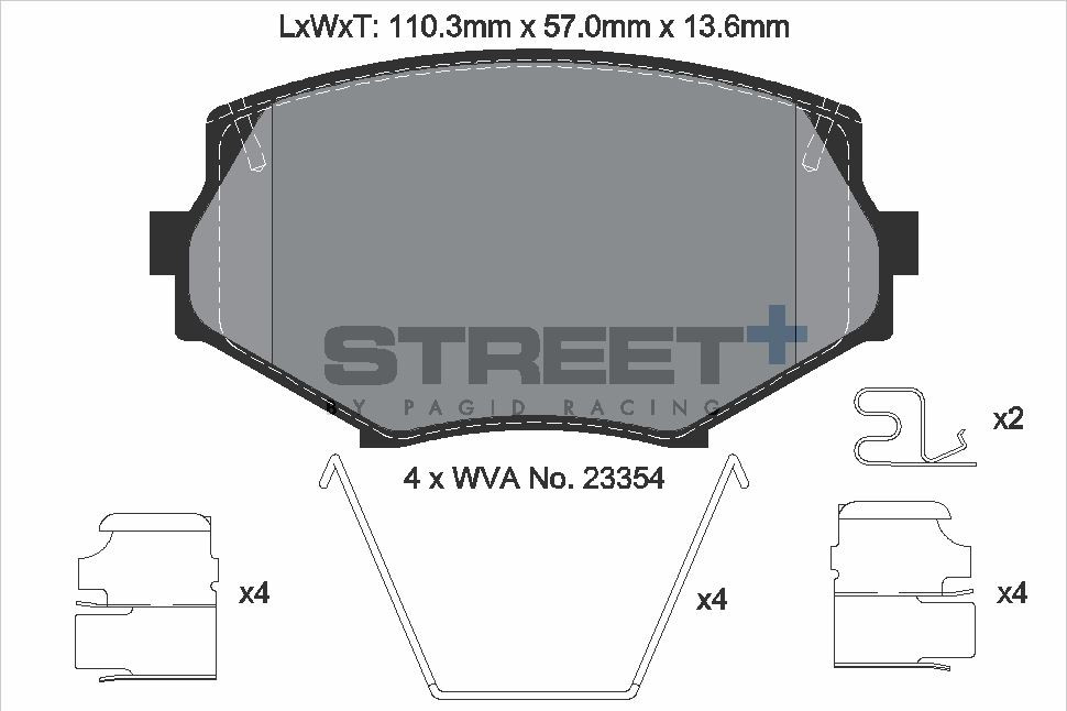 Pagid Racing Street+ Mazda MX-5 NA / NB Front Brake Pad Set - T8171SP2001