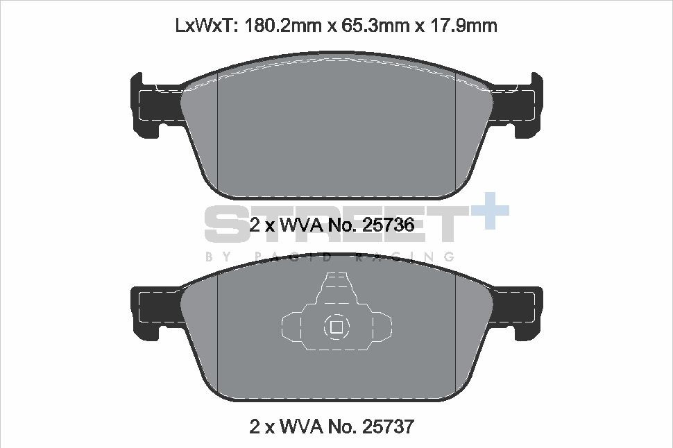 Pagid Racing Street+ Ford Focus Mk3 Front Brake Pad Set - T8125SP2001