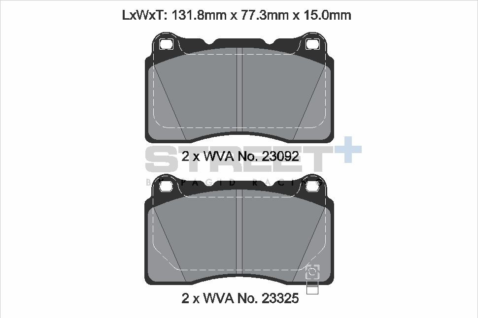 Pagid Racing Street+ BRZ / GT86 Front Brake Pad Set - T8300SP2001 Pagid Racing Street+ BRZ / GT86 Front Brake Pad Set - T8300SP2001
