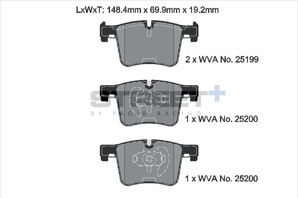 Pagid Racing Street+ BMW 1 / 2 / 3 / 4 F Series Front Brake Pad Set - T8113SP2001 Pagid Racing Street+ BMW 1 / 2 / 3 / 4 F Series Front Brake Pad Set - T8113SP2001