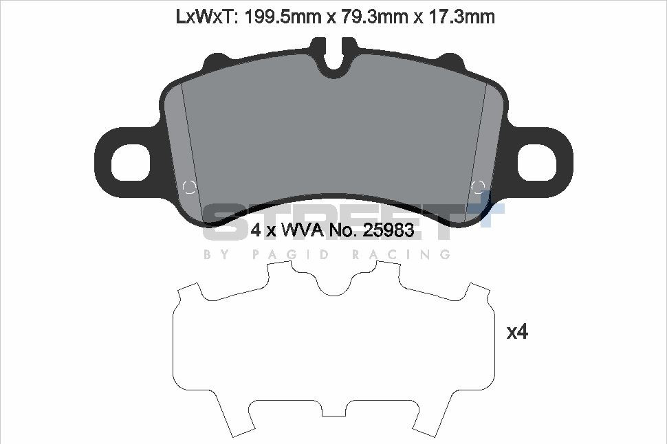 Pagid Racing Street+ Porsche 718 Boxster Front Brake Pad Set - T8273SP2001