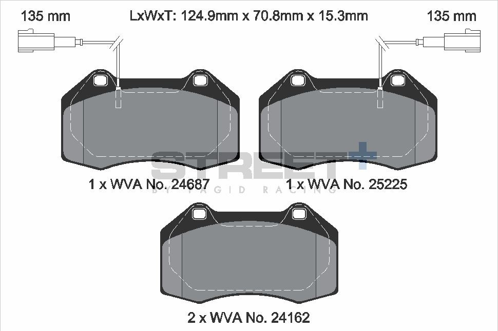 Pagid Racing Street+ Abarth 595 / Punto Evo Front Brake Pad Set - T8190SP2001 Pagid Racing Street+ Abarth 595 / Punto Evo Front Brake Pad Set - T8190SP2001