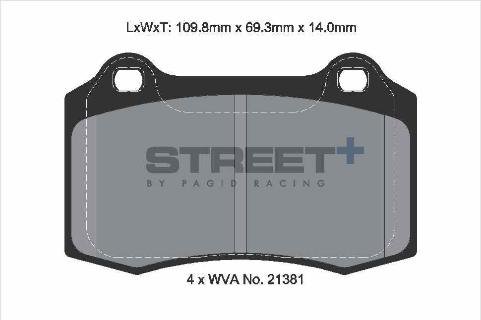 Pagid Racing Street+ Ford Focus Mk1 RS Front Brake Pad Set - T8155SP2001 Pagid Racing Street+ Ford Focus Mk1 RS Front Brake Pad Set - T8155SP2001