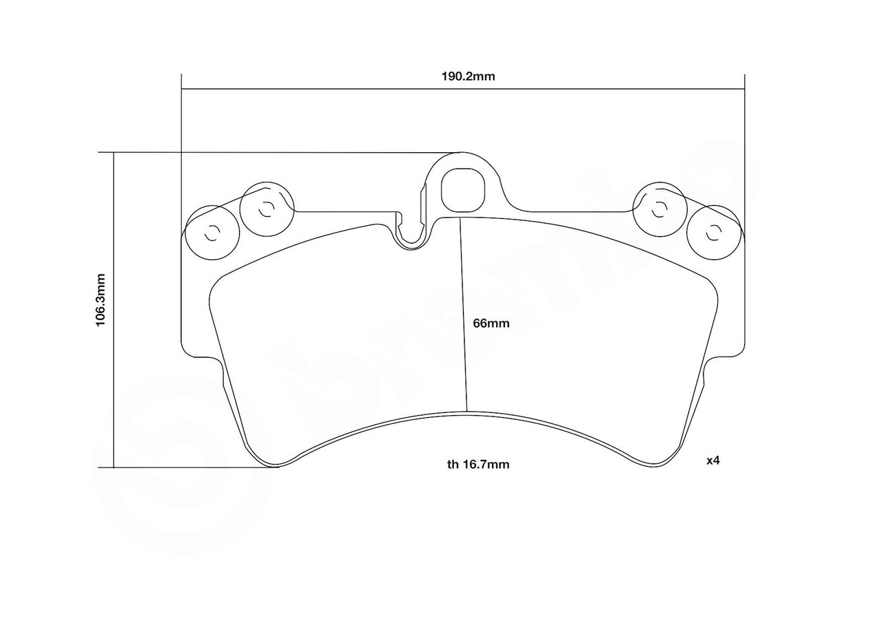Front Brembo Sport HP2000 Brake Pads for Brembo 18Z 6 Pot Calipers Front Brembo Sport HP2000 Brake Pads for Brembo 18Z 6 Pot Calipers