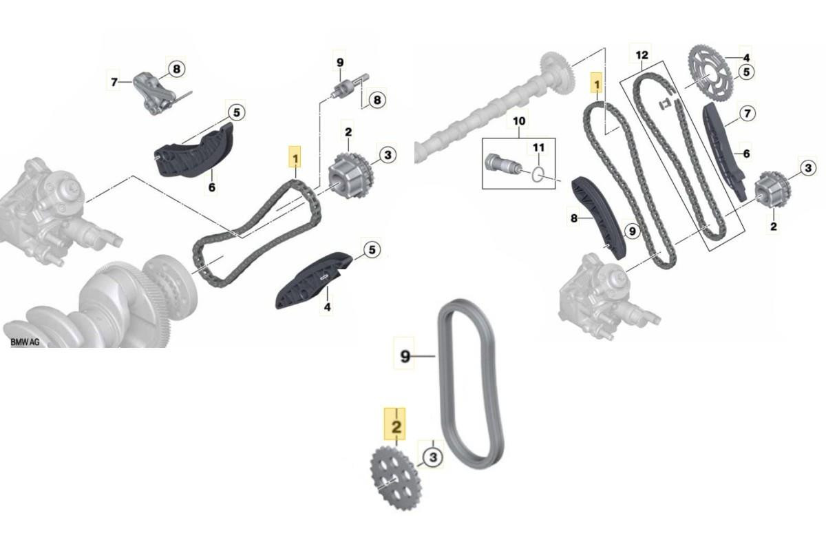 Genuine BMW N47 Complete Timing Chain Kit Genuine BMW N47 Complete Timing Chain Kit