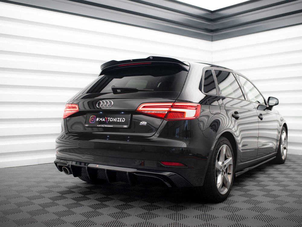 Maxton Rear Valance Audi A3 Sportback 8V Facelift (Version with one exhaust tip on single side)