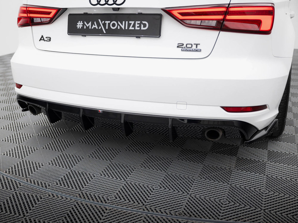 Maxton Rear Valance Audi A3 Sedan 8V Facelift (Version with single exhaust tips on both sides)