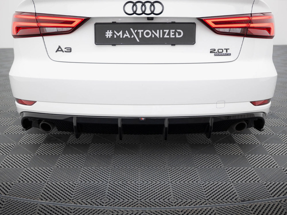 Maxton Rear Valance Audi A3 Sedan 8V Facelift (Version with single exhaust tips on both sides)