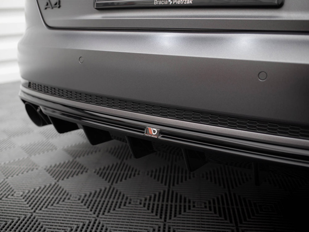 Maxton Rear Valance Audi A4 S-Line B9 (Version with single exhaust tips on one side)