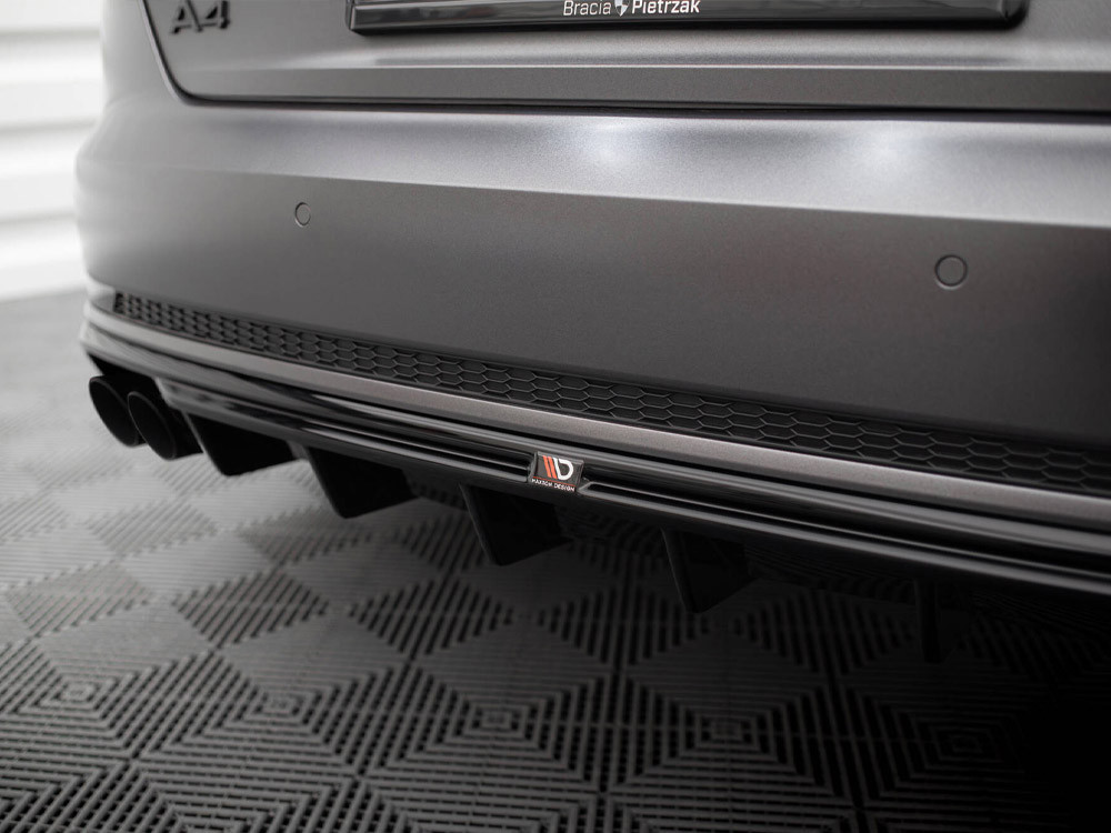 Maxton Rear Valance Audi A4 S-Line B9 (Version with dual exhaust tips on one side)