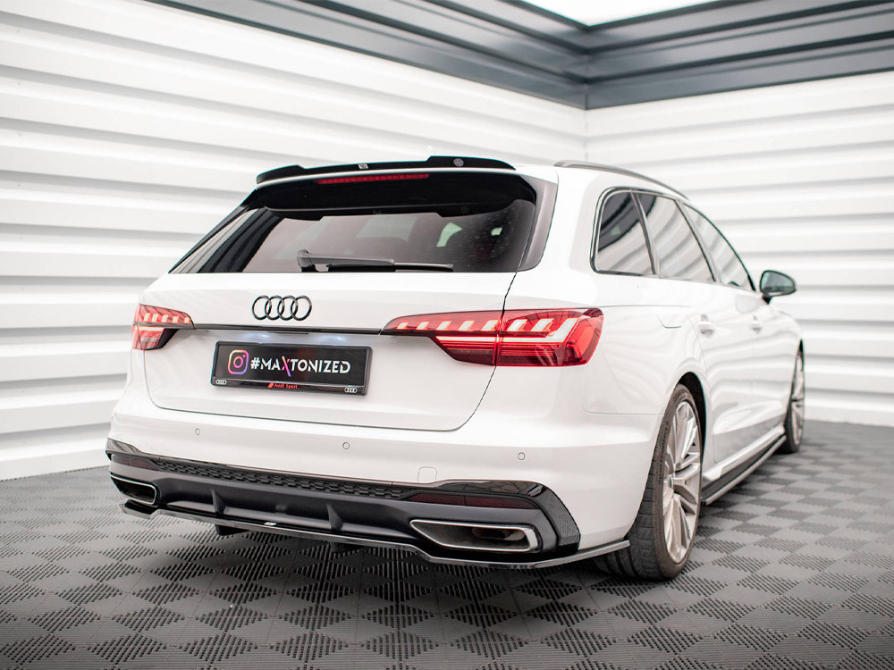 Maxton Central Rear Splitter (Vertical Bars) Audi A4 S-Line B9 Facelift