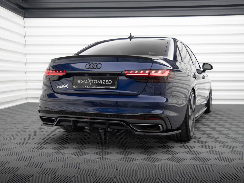 Maxton Rear Splitter (Vertical Bars) V.2 Audi A4 S-Line B9 Facelift Maxton Rear Splitter (Vertical Bars) V.2 Audi A4 S-Line B9 Facelift