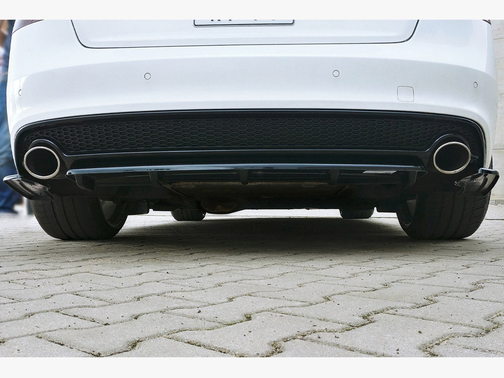 Maxton Central Rear Splitter (Vertical Bars) Audi A5 S-line 8T FL Coupe / Sportback (2011-2016)