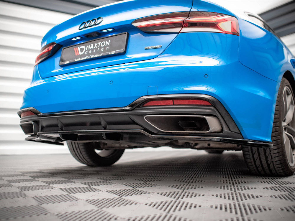 Maxton Central Rear Splitter (Vertical Bars) Audi A5 S-Line F5 Facelift