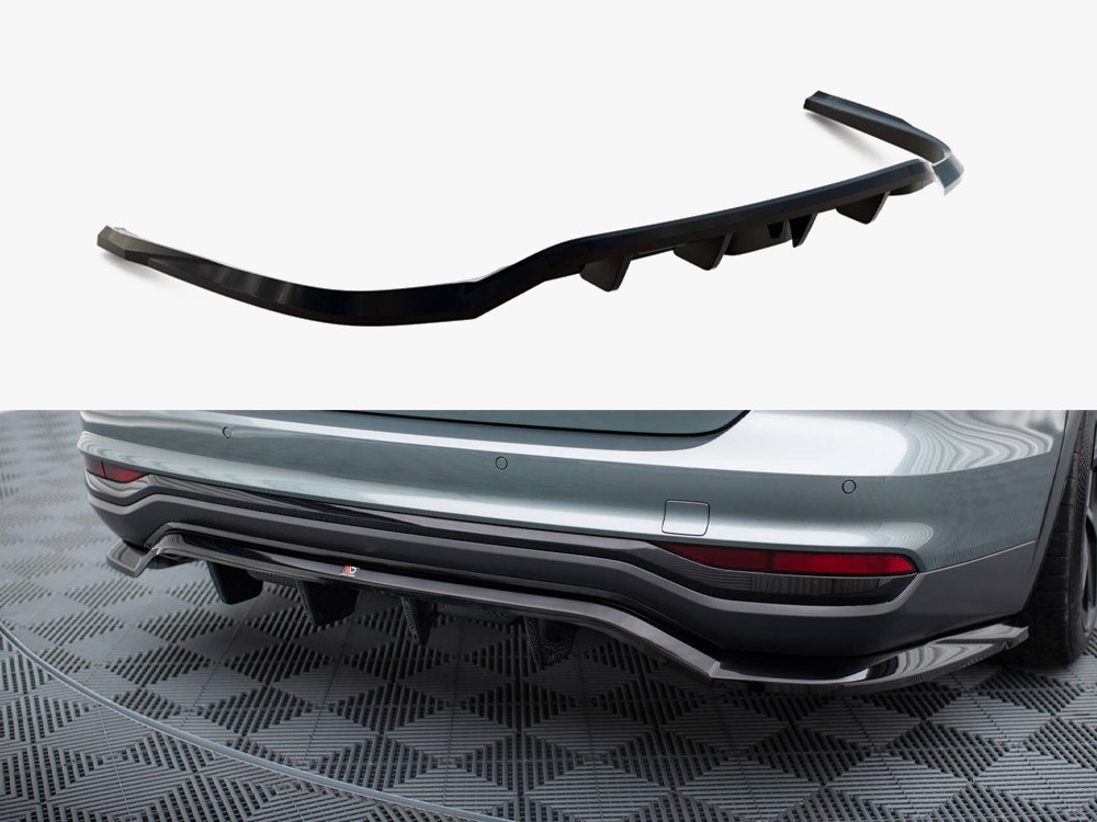 Maxton Central Rear Splitter (Vertical Bars) Audi A6 Allroad C8