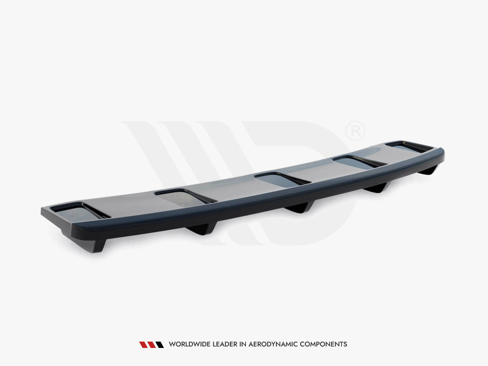 Maxton Central Rear Splitter (Vertical Bars) Audi A7 S-Line Facelift