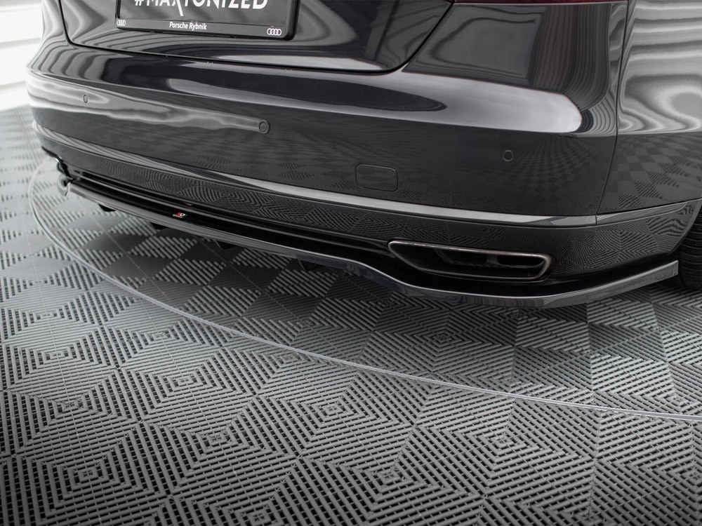 Maxton Central Rear Splitter (Vertical Bars) Audi A8 D4 Facelift Maxton Central Rear Splitter (Vertical Bars) Audi A8 D4 Facelift