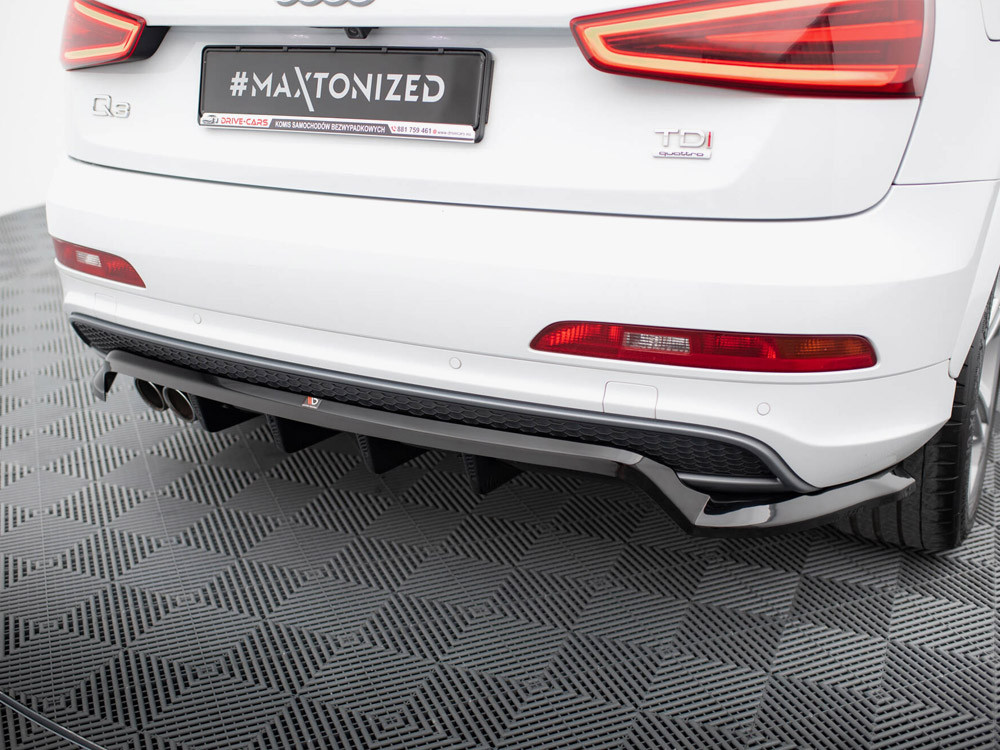 Maxton Rear Splitter (Vertical Bars) Audi Q3 S-Line 8U Maxton Rear Splitter (Vertical Bars) Audi Q3 S-Line 8U