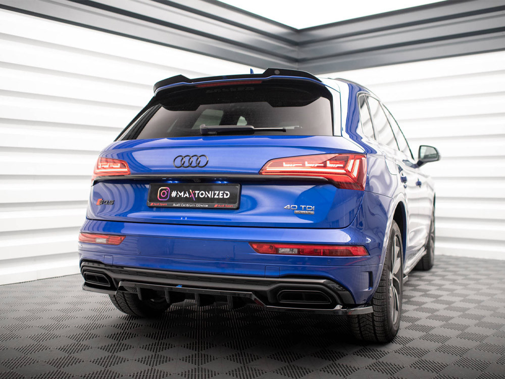 Maxton Central Rear Splitter (Vertical Bars) Audi Q5 S-Line SUV Mk2 Facelift